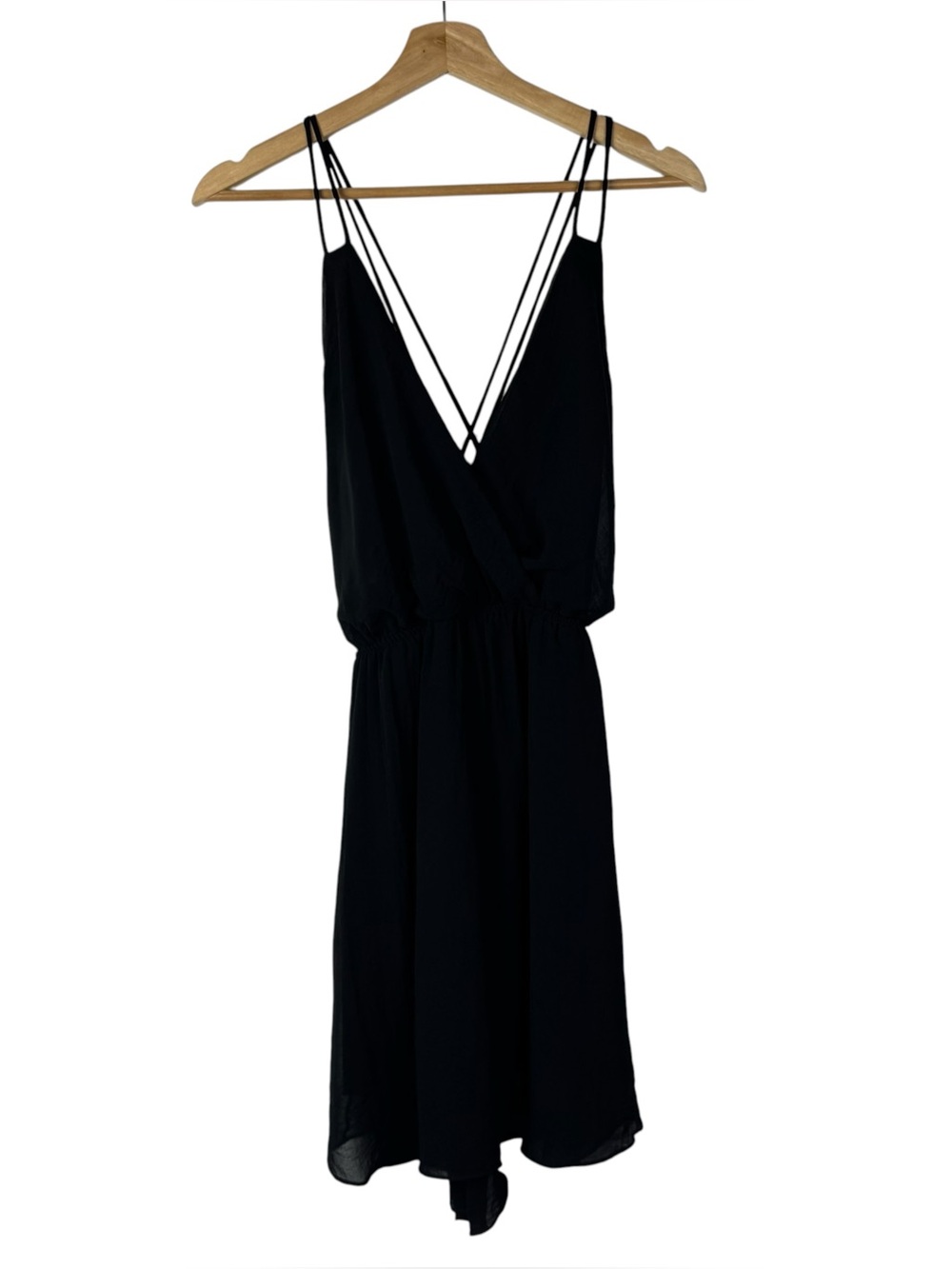 Final Touch Black Strappy Open Back Mini Dress M